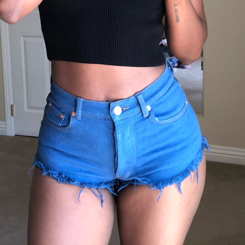 Fashion Nova Booty Shorts Blue Size Small